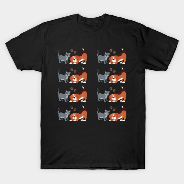 dog and cat lover pattern T-Shirt by Maful